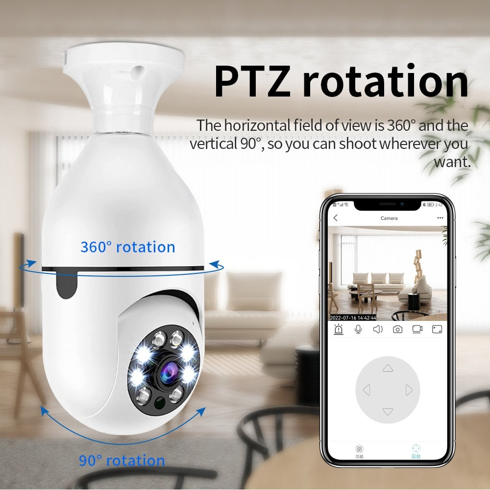 360º Wifi Panoramic Bulb Camera 1080p Full HD