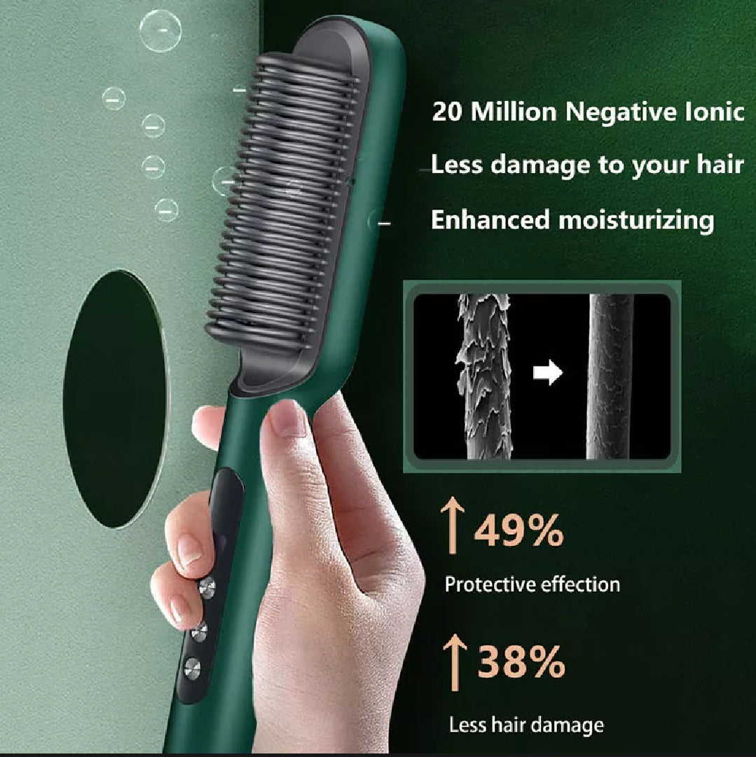 Hair Straightener Brush Electric 2 in 1