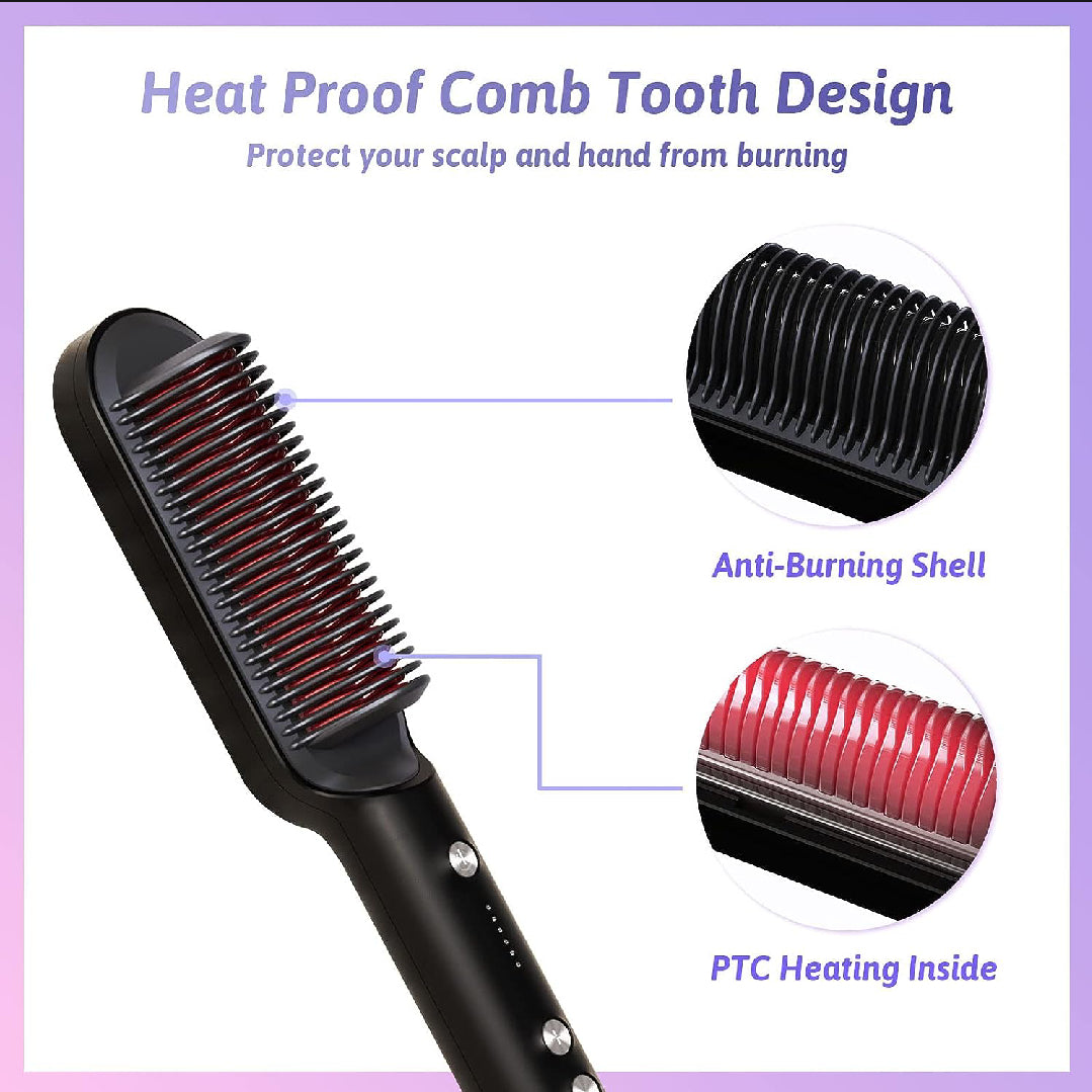 Hair Straightener Brush Electric 2 in 1
