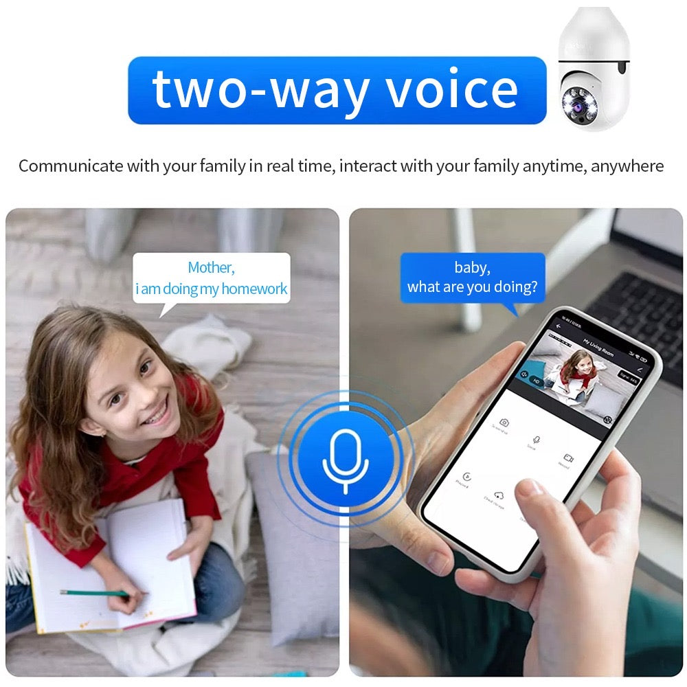 360º Wifi Panoramic Bulb Camera 1080p Full HD