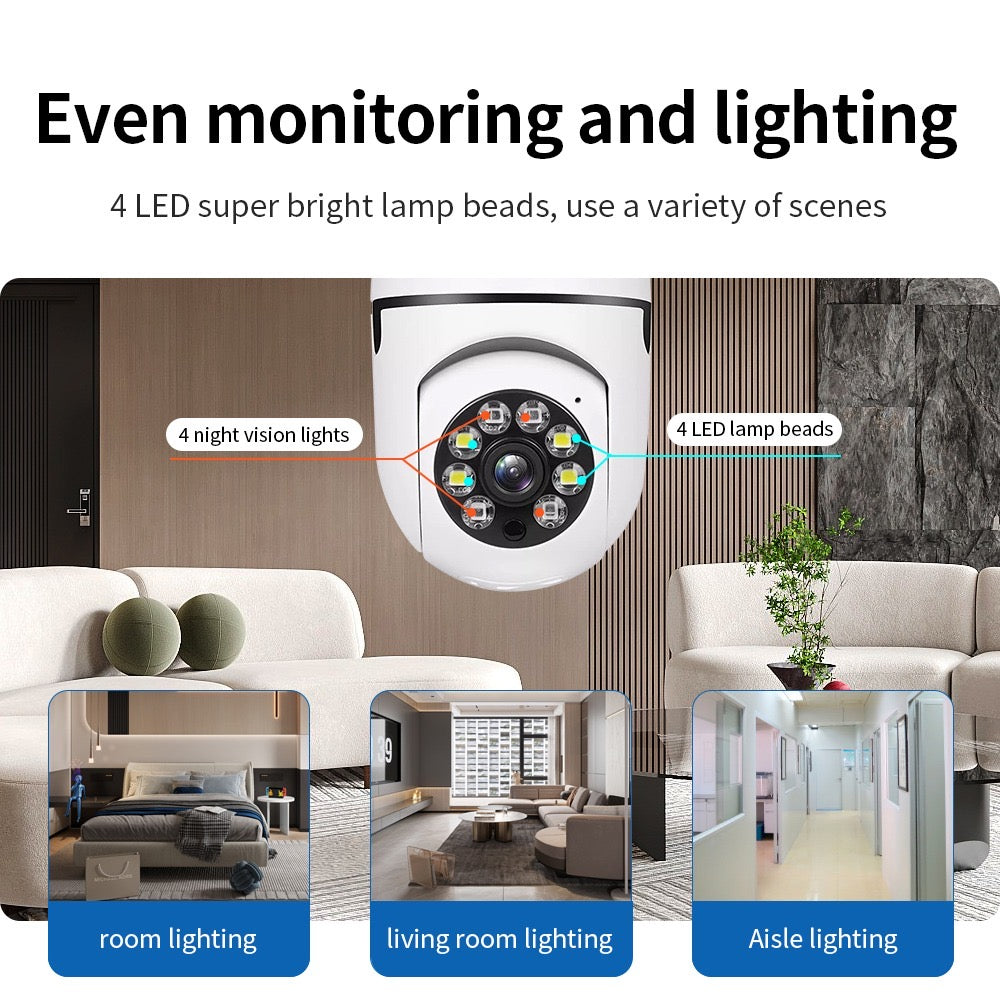 360º Wifi Panoramic Bulb Camera 1080p Full HD