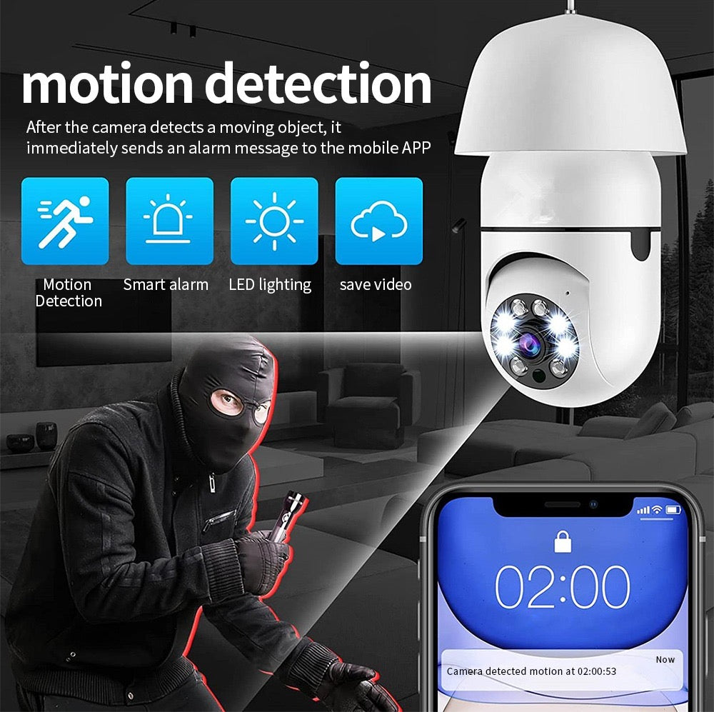 360º Wifi Panoramic Bulb Camera 1080p Full HD