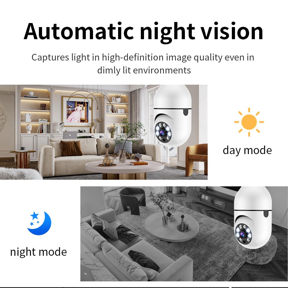 360º Wifi Panoramic Bulb Camera 1080p Full HD