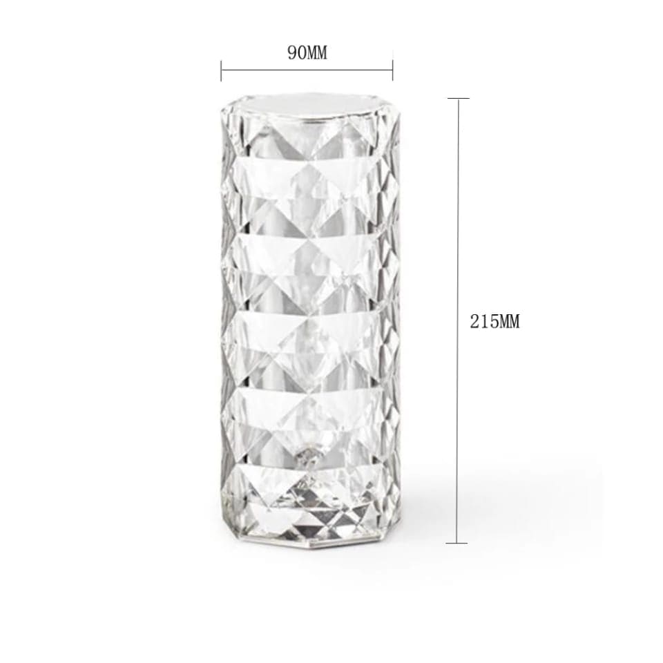 Crystal Rechargeable Table Lamp, Diamond Touch Sensor