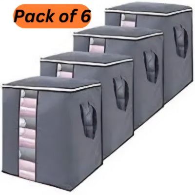 Pack of 6 Portable Clothes Storage Bags