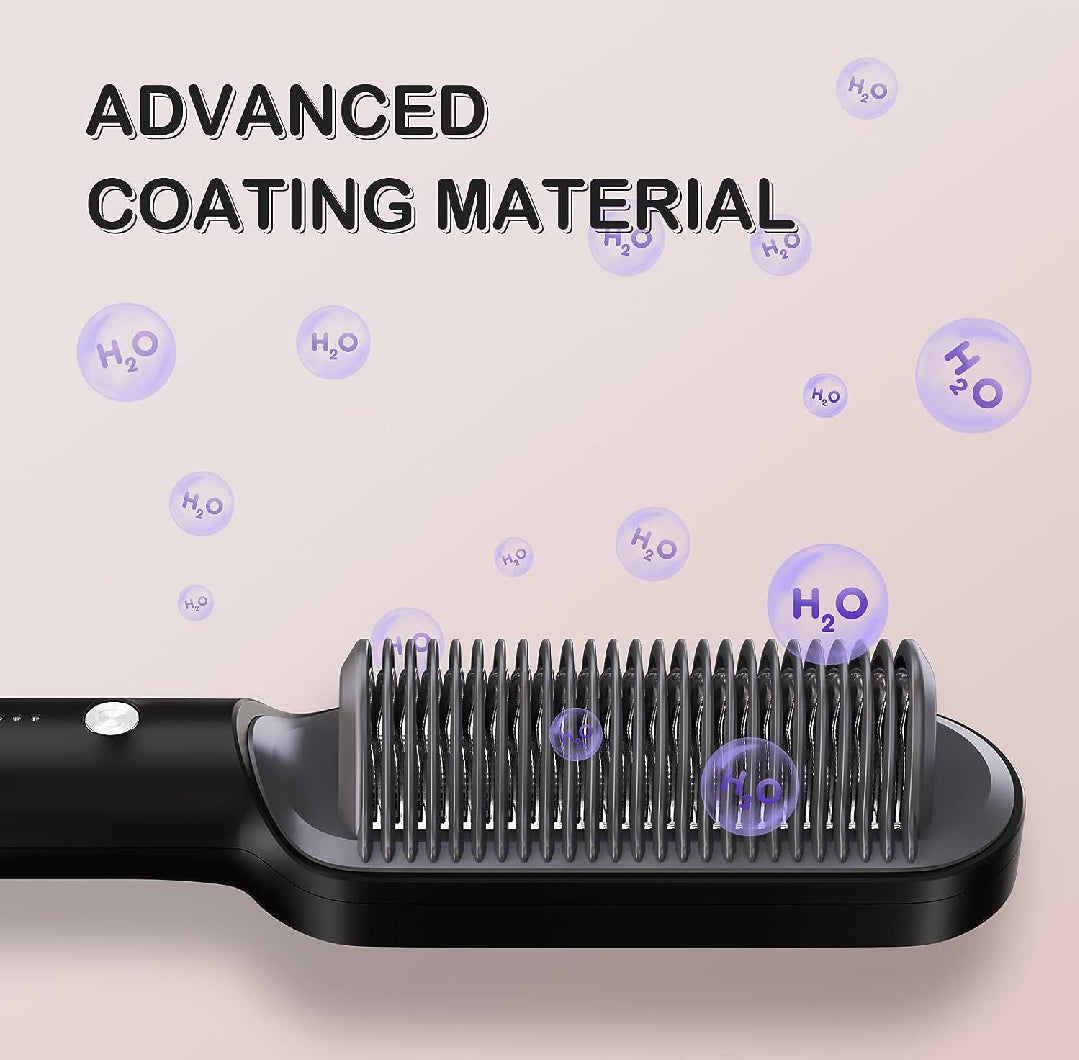 Hair Straightener Brush Electric 2 in 1