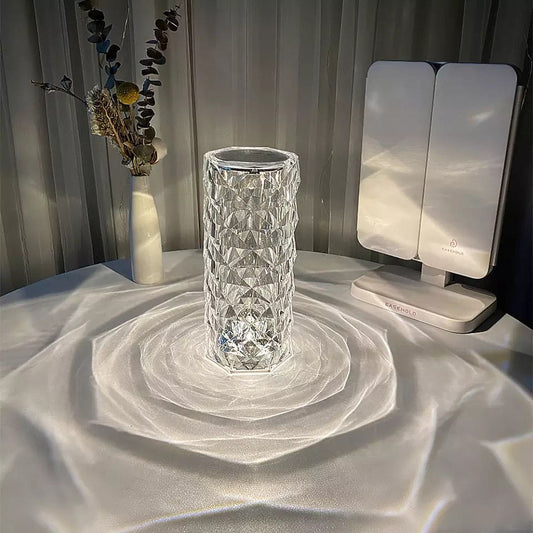 Crystal Rechargeable Table Lamp, Diamond Touch Sensor