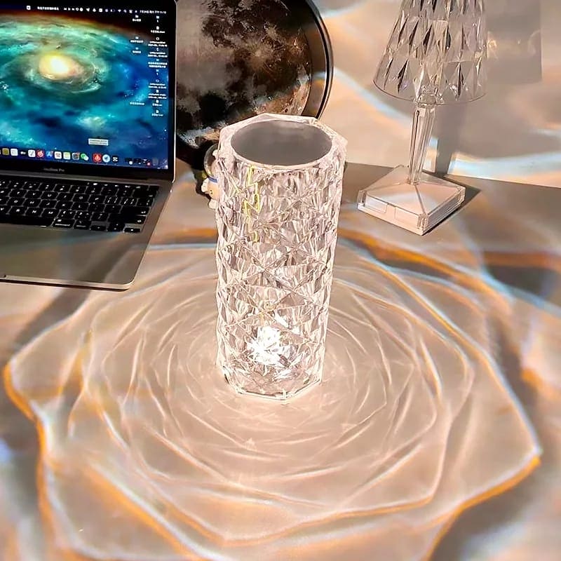 Crystal Rechargeable Table Lamp, Diamond Touch Sensor